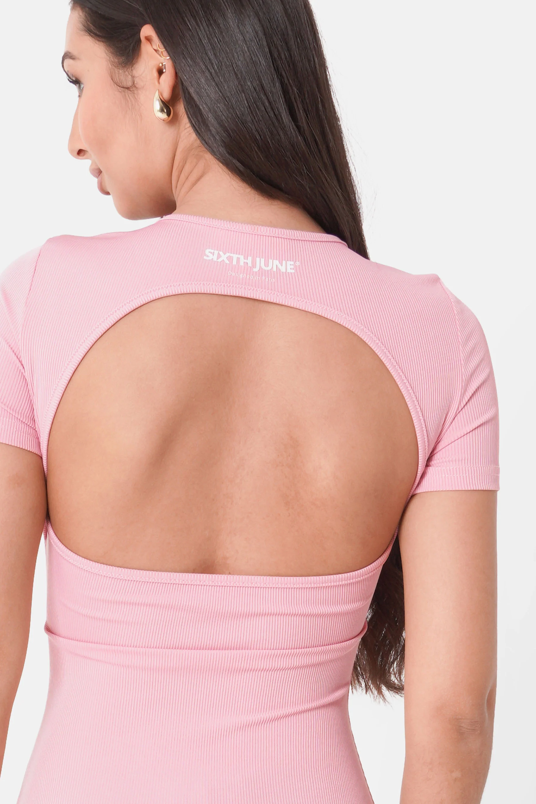 BACKLESS mini s/s dress - Image 3