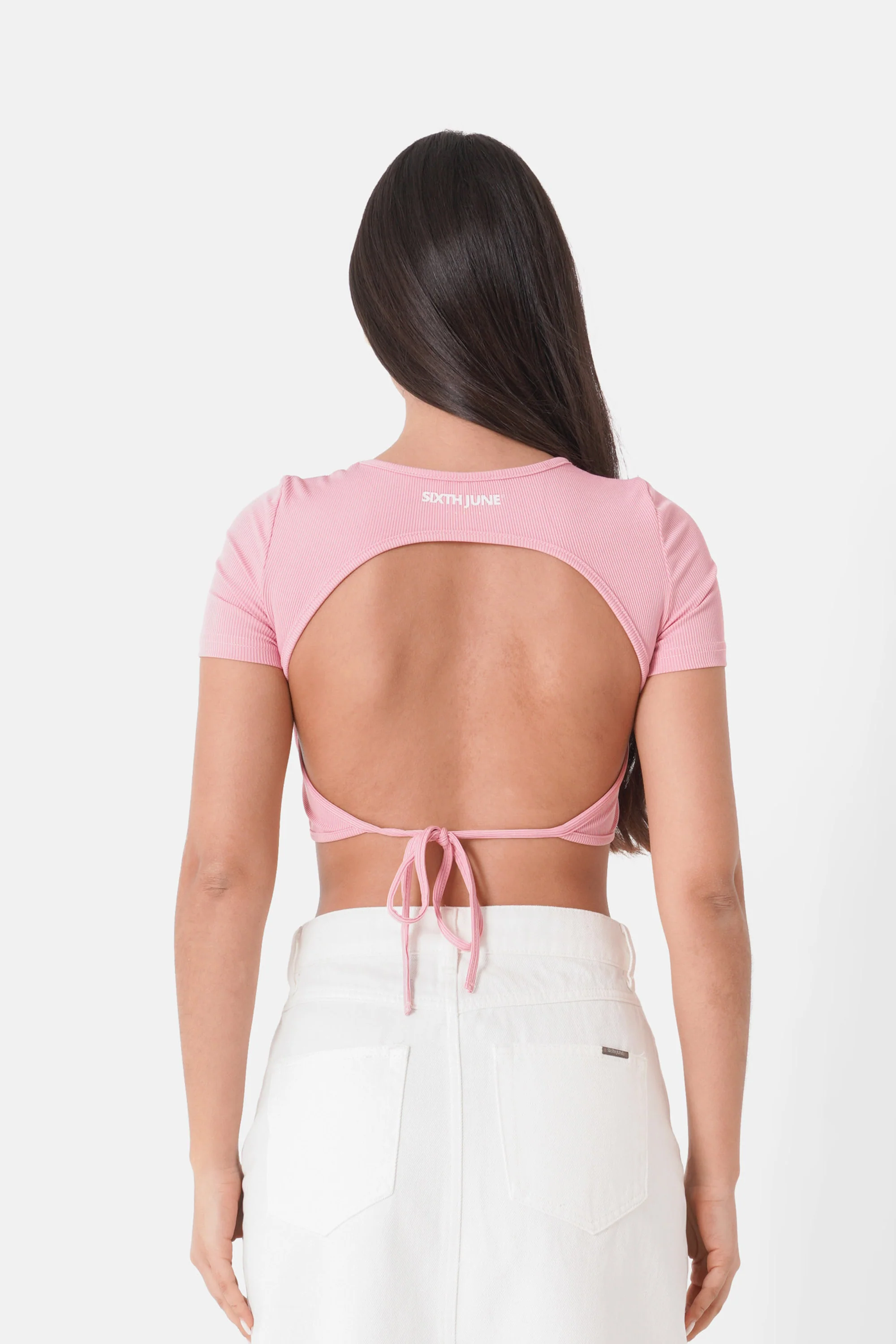 BACKLESS laced s/s top - Image 5