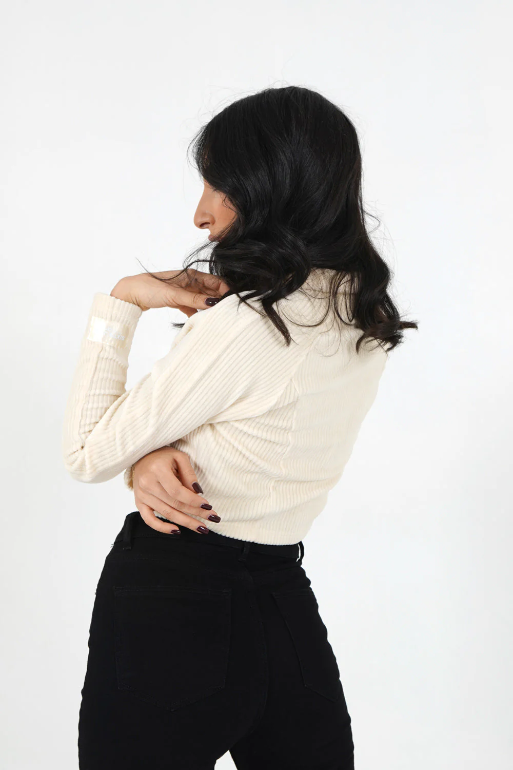 Veste velours corset Beige clair - Image 5