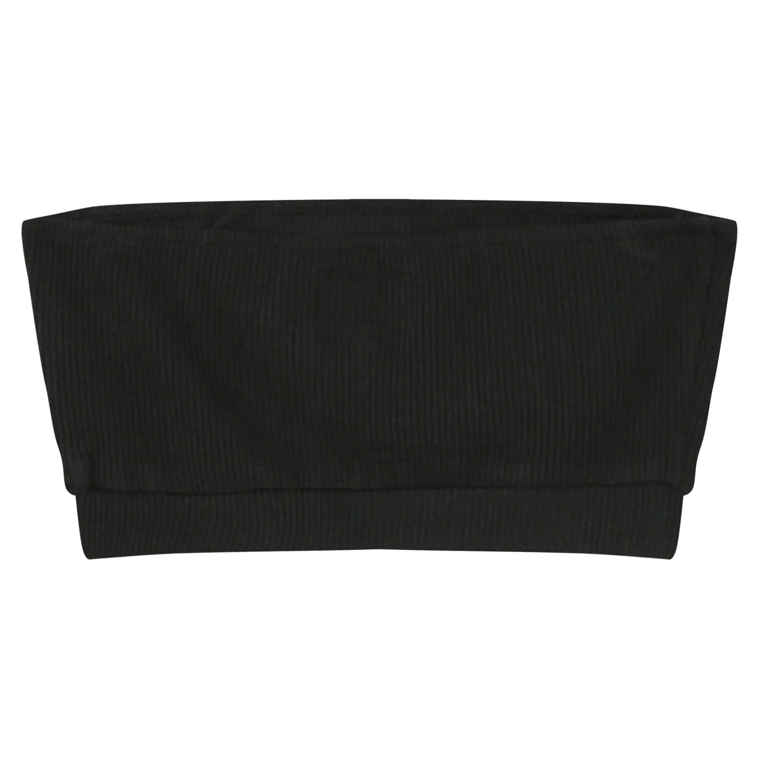 Brassière sans bretelles côtelée Noir - Image 7