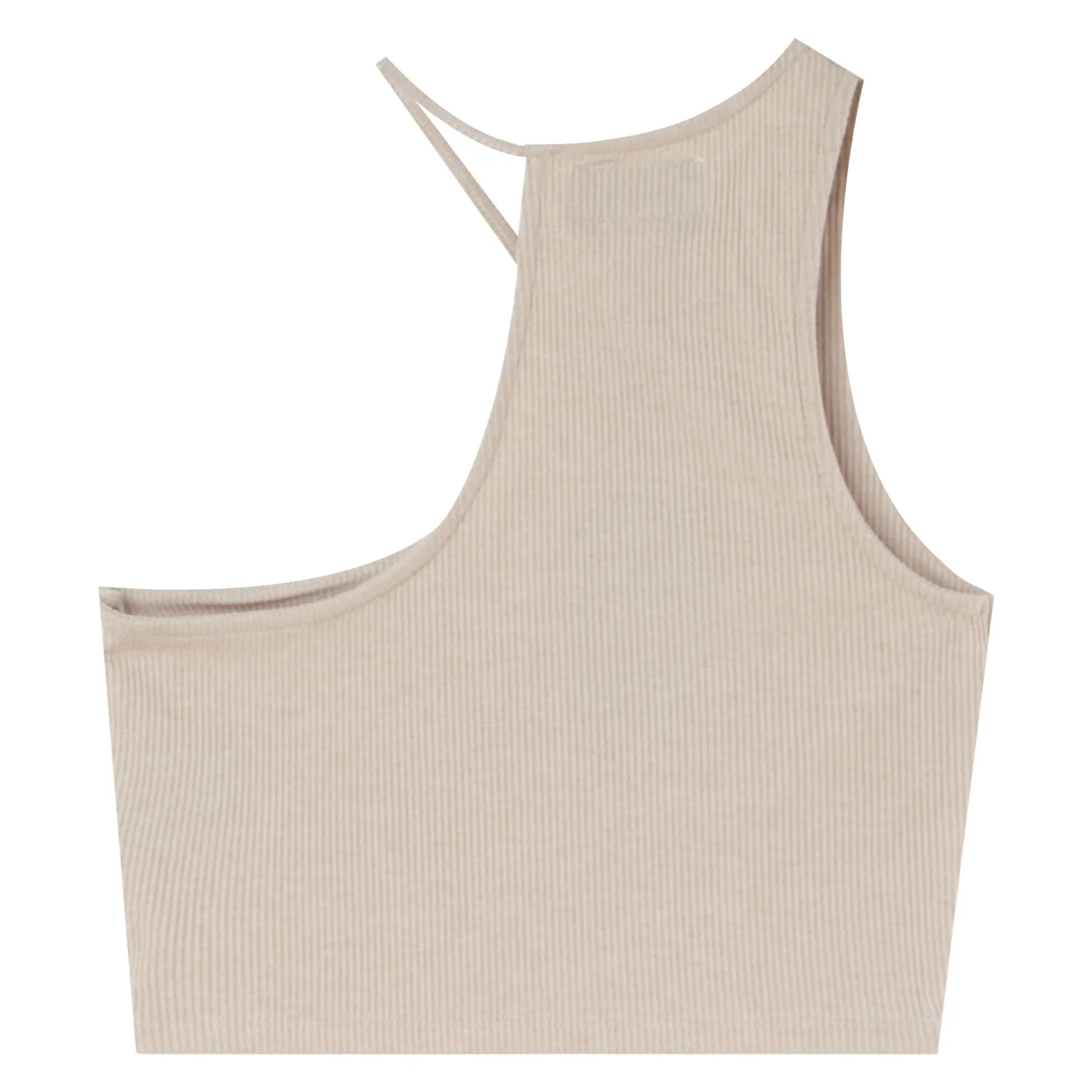 Top côtelé asymétrique Beige - Image 8