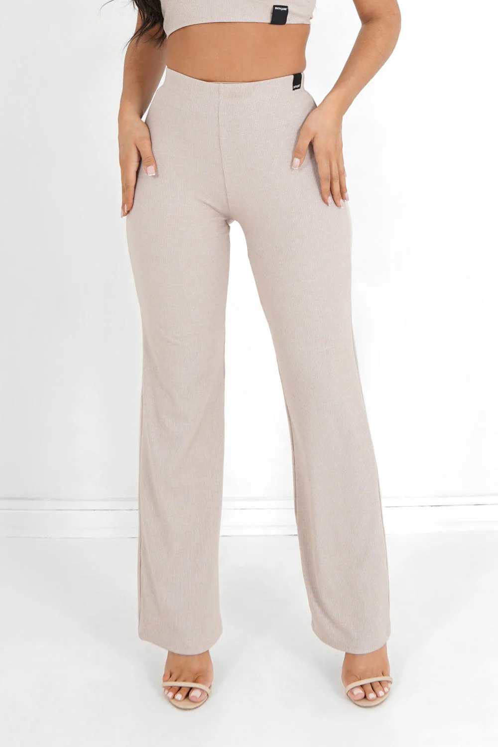 Pantalon léger côtelé Beige