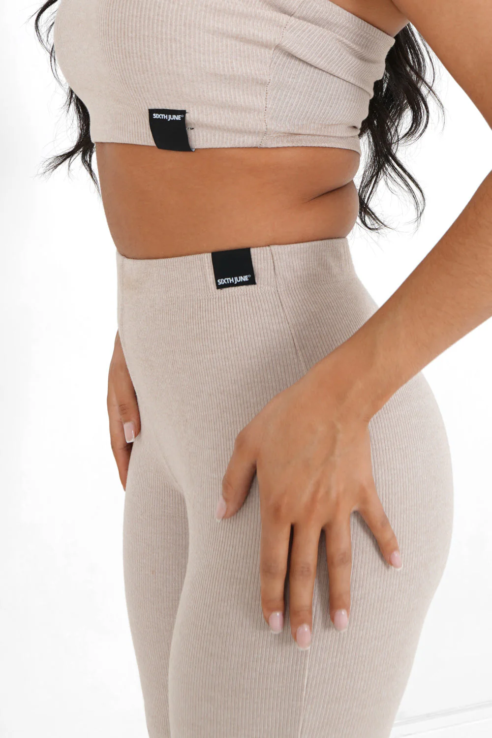Pantalon léger côtelé Beige - Image 3
