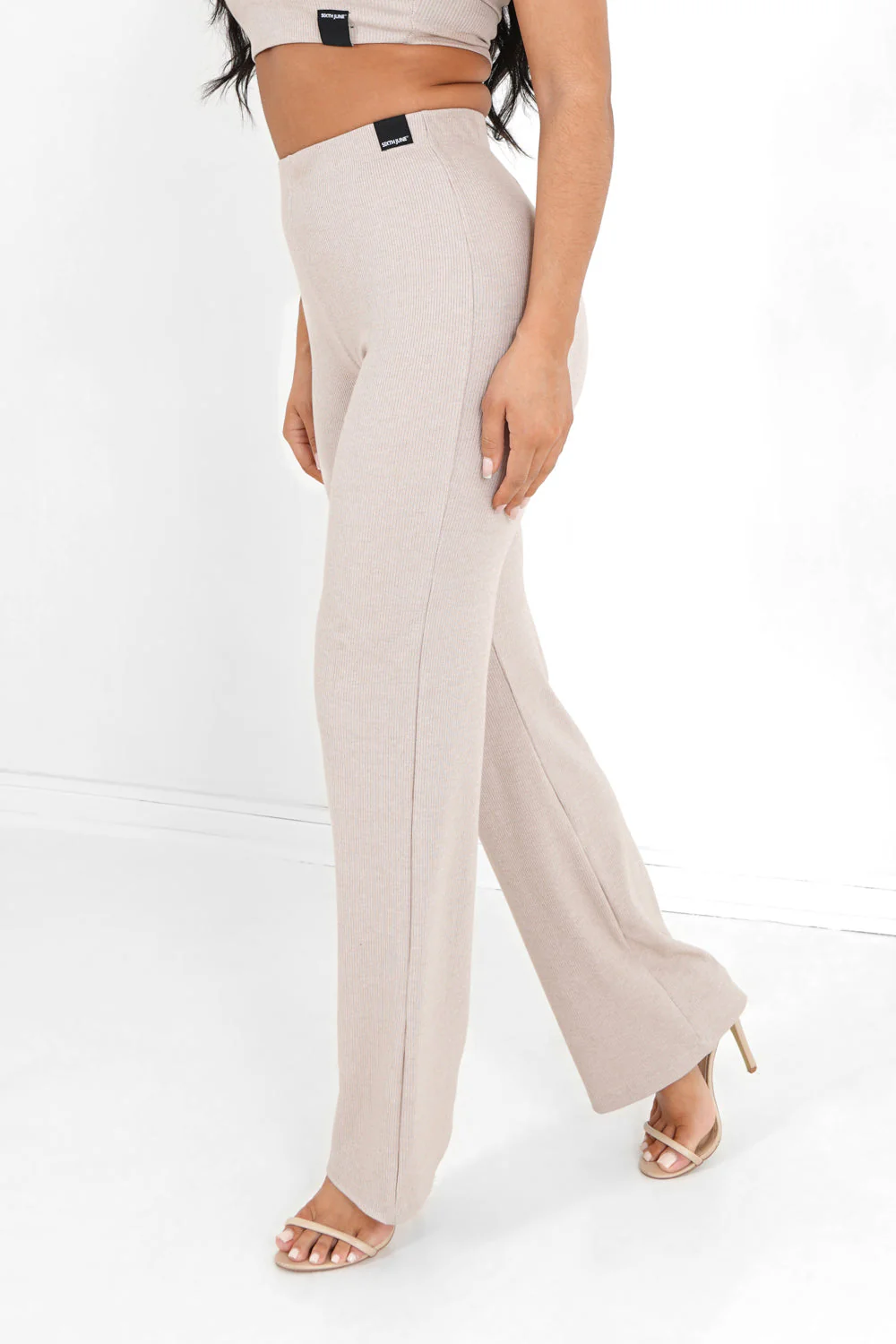 Pantalon léger côtelé Beige - Image 4
