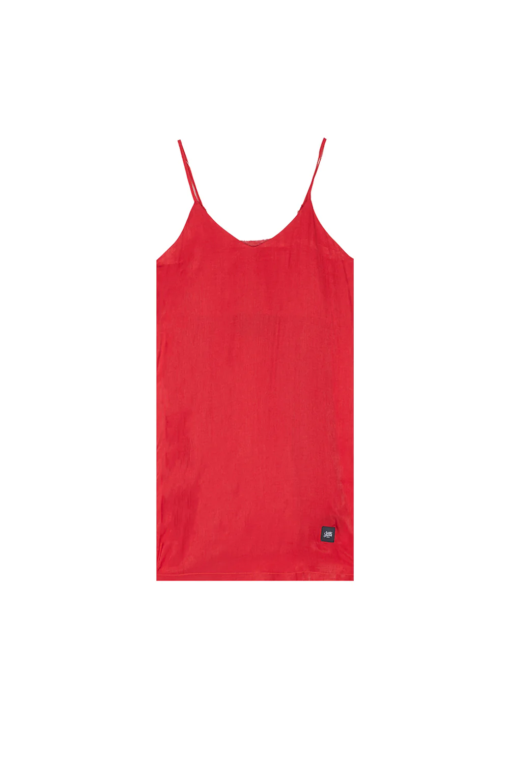 Robe bandes satin rouge - Image 7