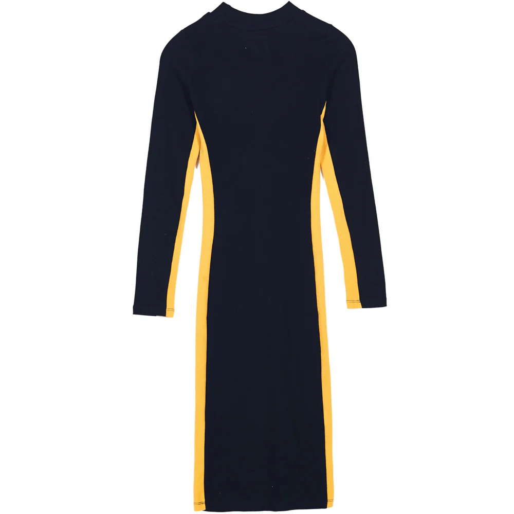 Robe bandes manches longues noir jaune - Image 6