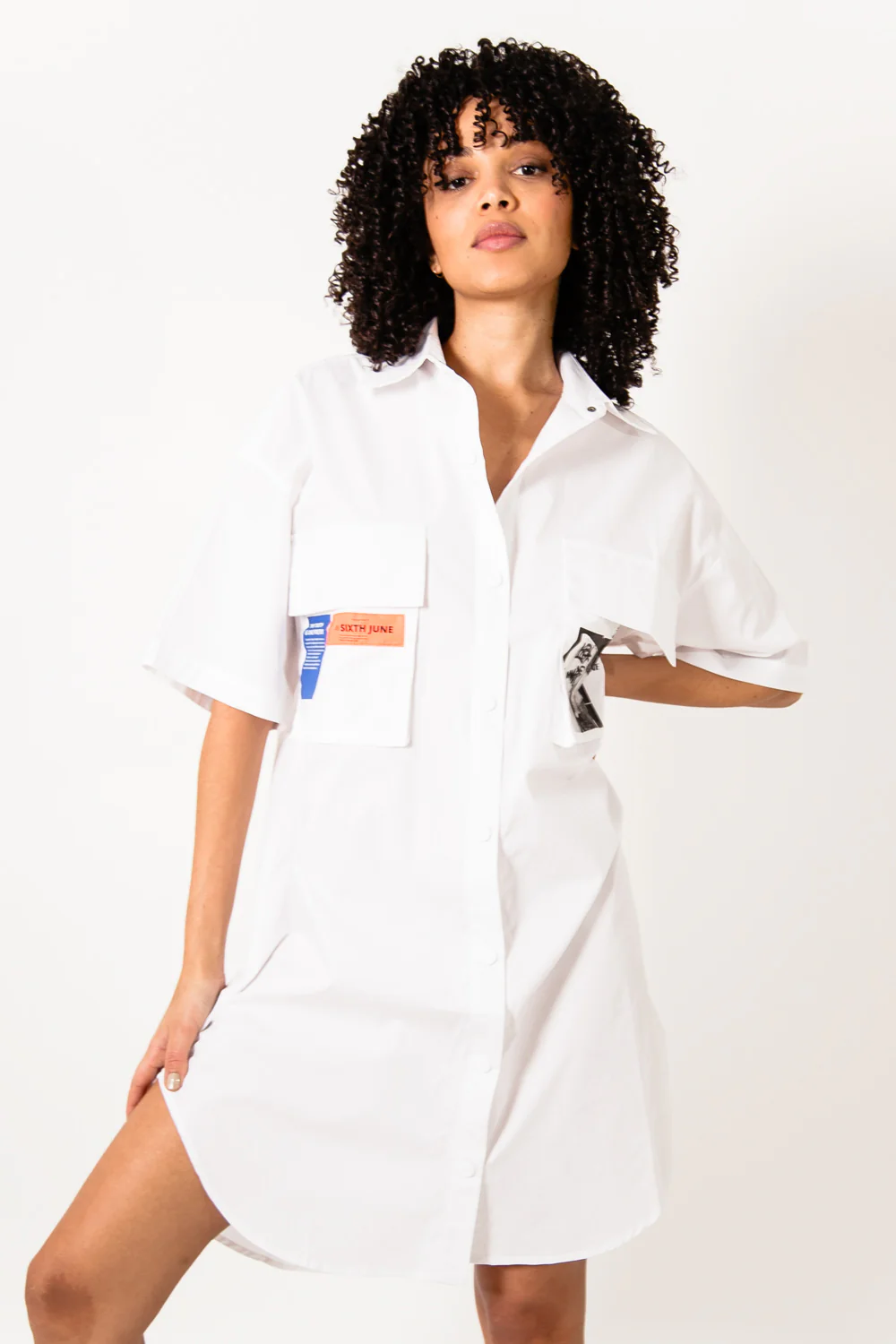 Robe chemise graphique blanc - Image 2