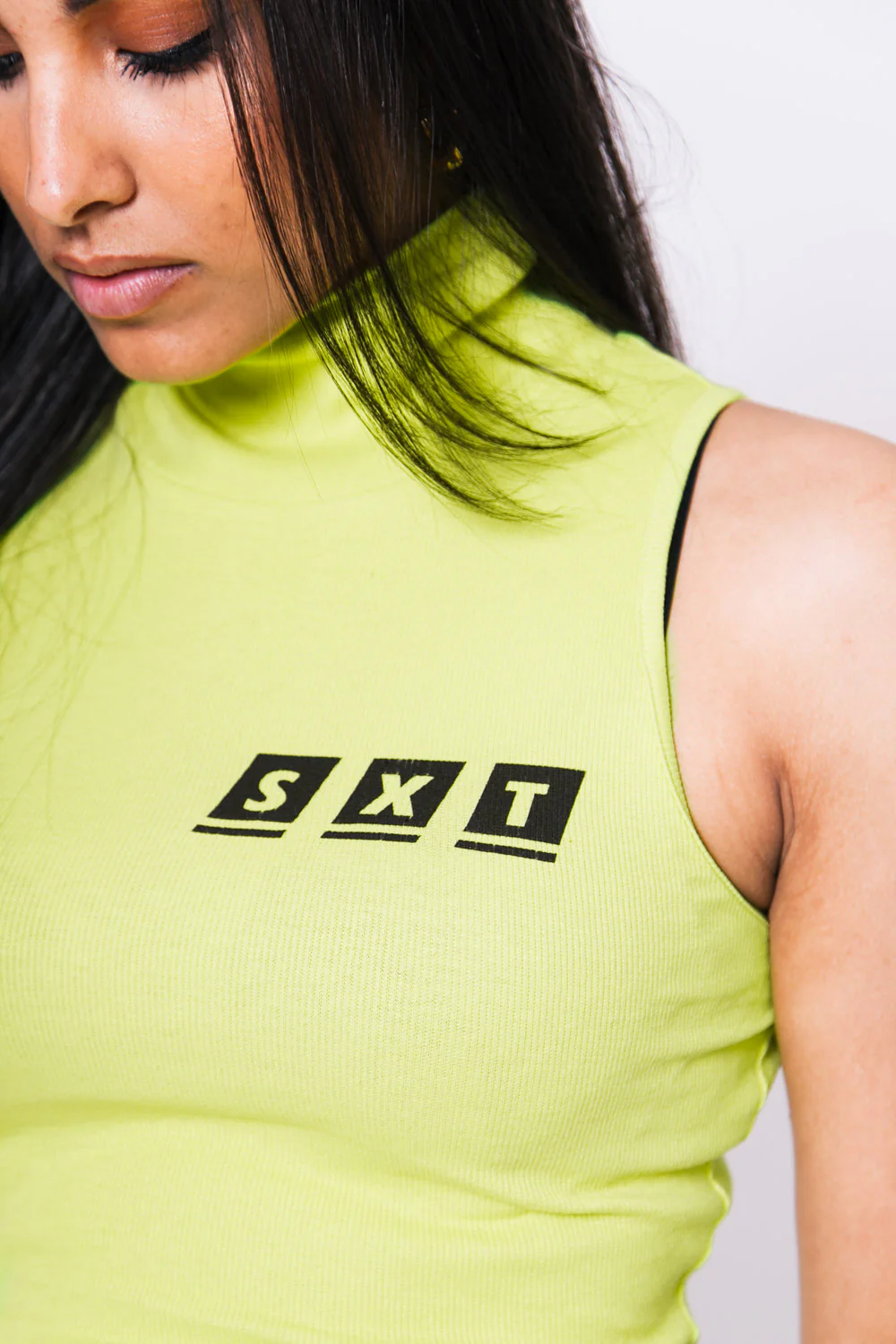 Robe col montant SXT vert fluo - Image 4