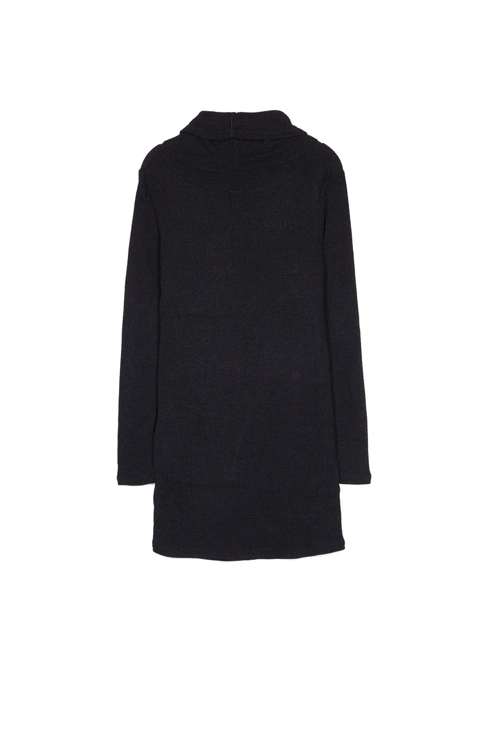 Robe côtelée col tombant noir - Image 6
