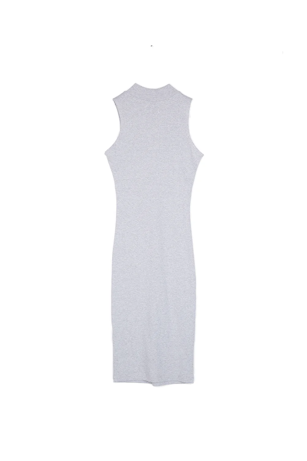 Robe côtelée zippée gris clair - Image 5