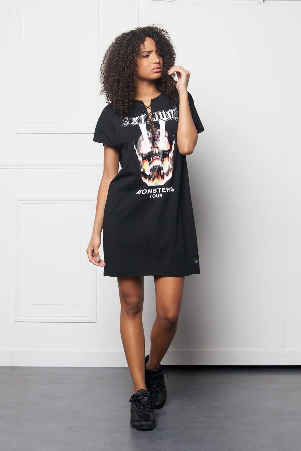 Dress grunge lacing black W2642VDR - Image 2