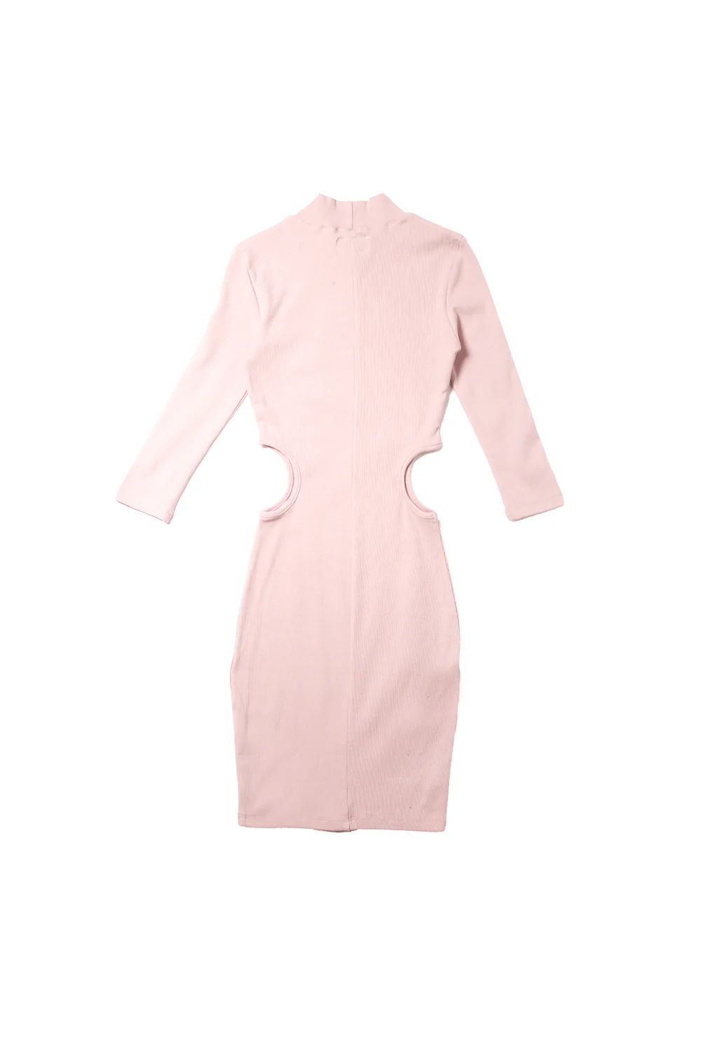 Robe découpes côtes Femme moulante rose W2364KDR - Image 5