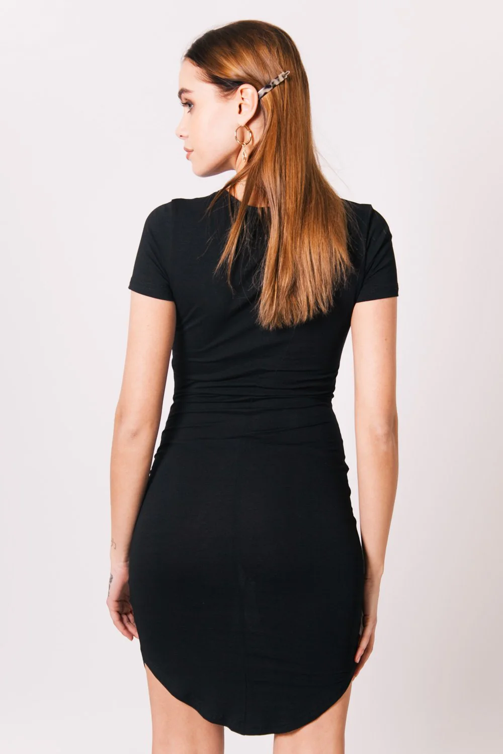 Robe imprimé asymétrique noir - Image 4