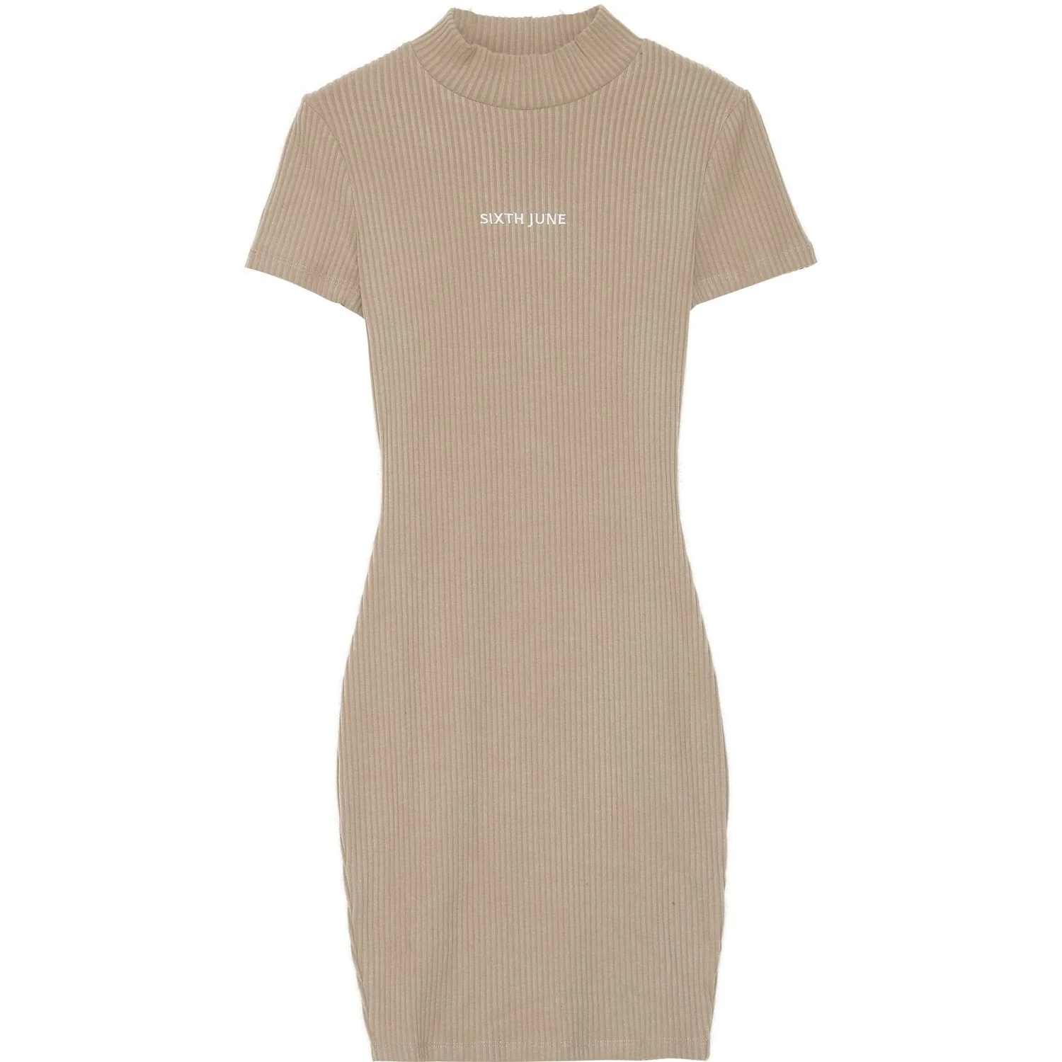 Robe manches courtes beige - Image 2