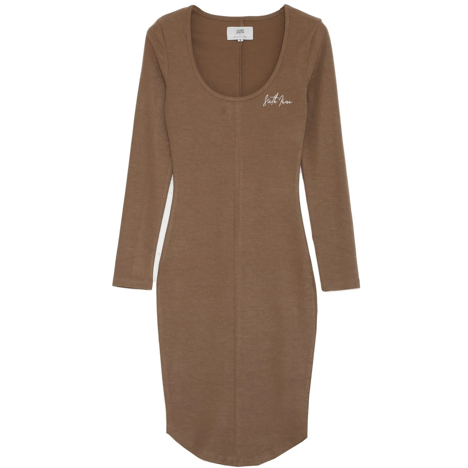 Robe manches longues beige - Image 6