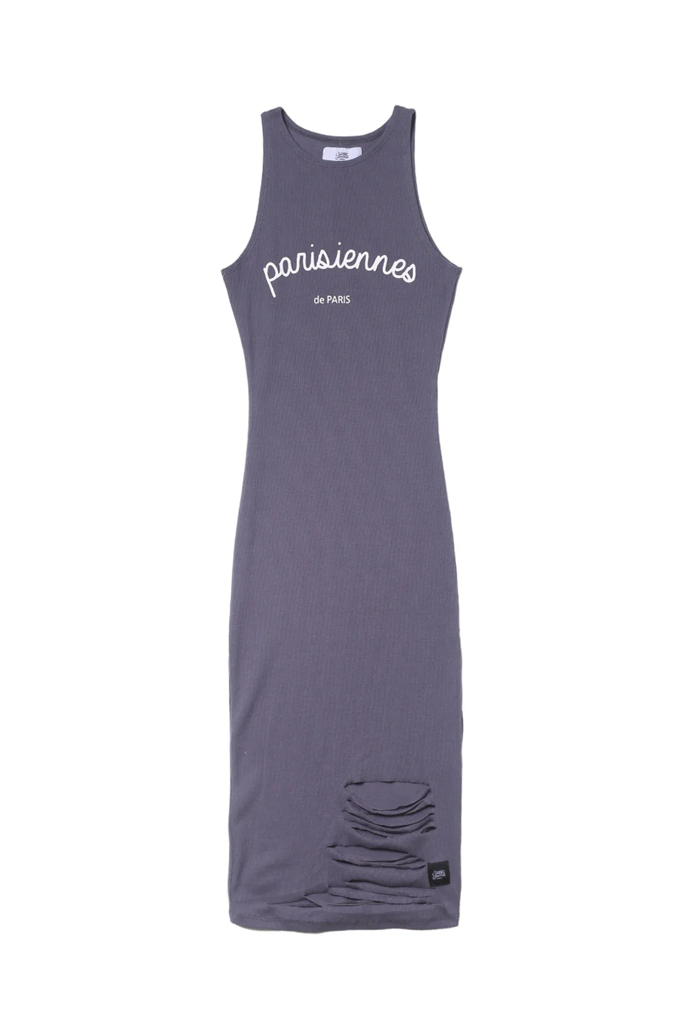 Robe mi-longue Parisiennes destroy bleu foncé W2366VDR