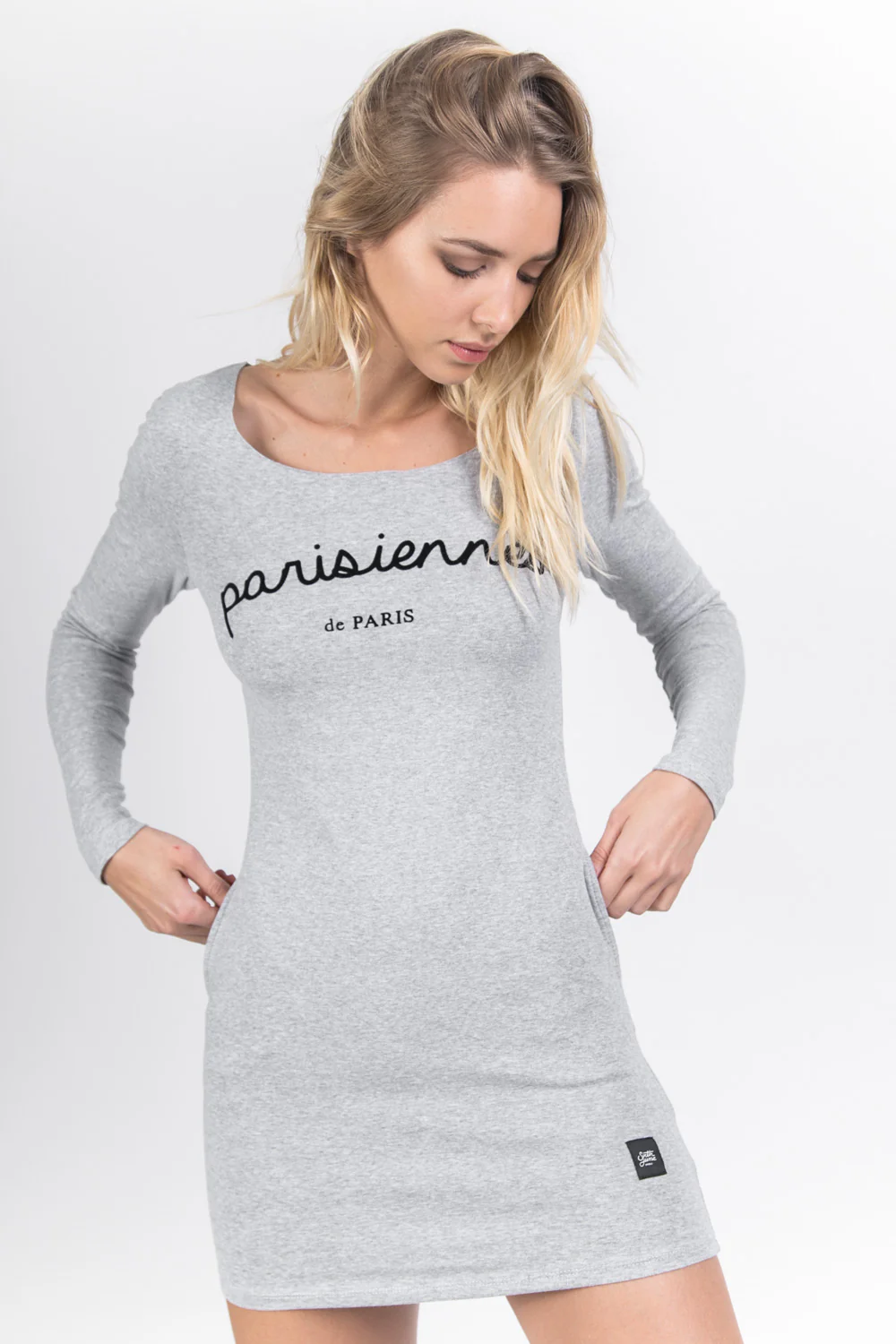 Robe Parisiennes manches longues gris W1966ADR - Image 5