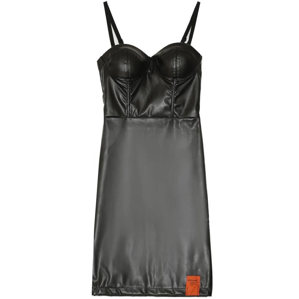 Robe simili cuir noir - Image 6