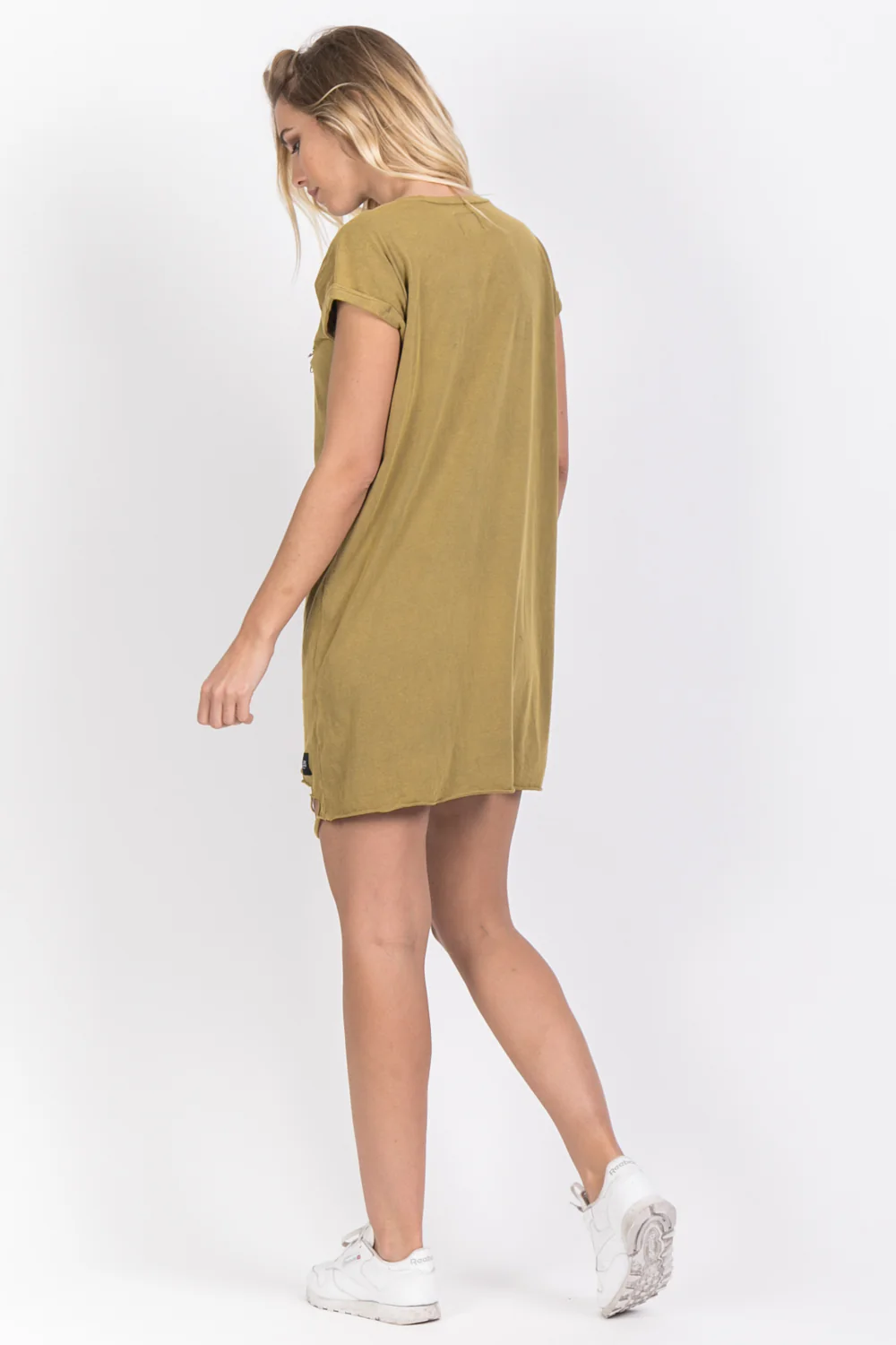 Robe t-shirt anneaux destroy kaki - Image 4
