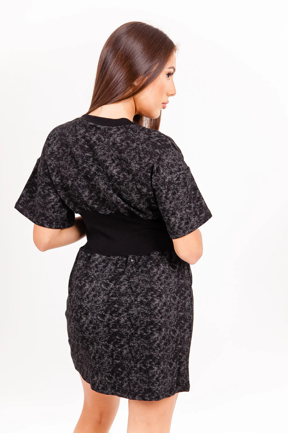 Robe t-shirt corset noir délavé - Image 4