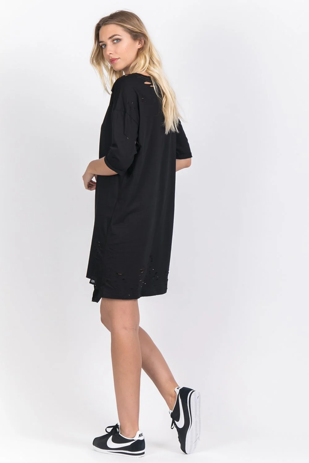 Robe t-shirt destroy logo noir - Image 5