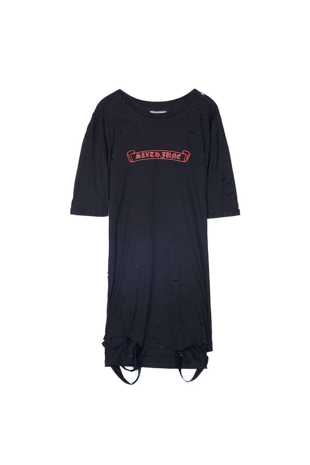 Robe t-shirt destroy logo noir - Image 6