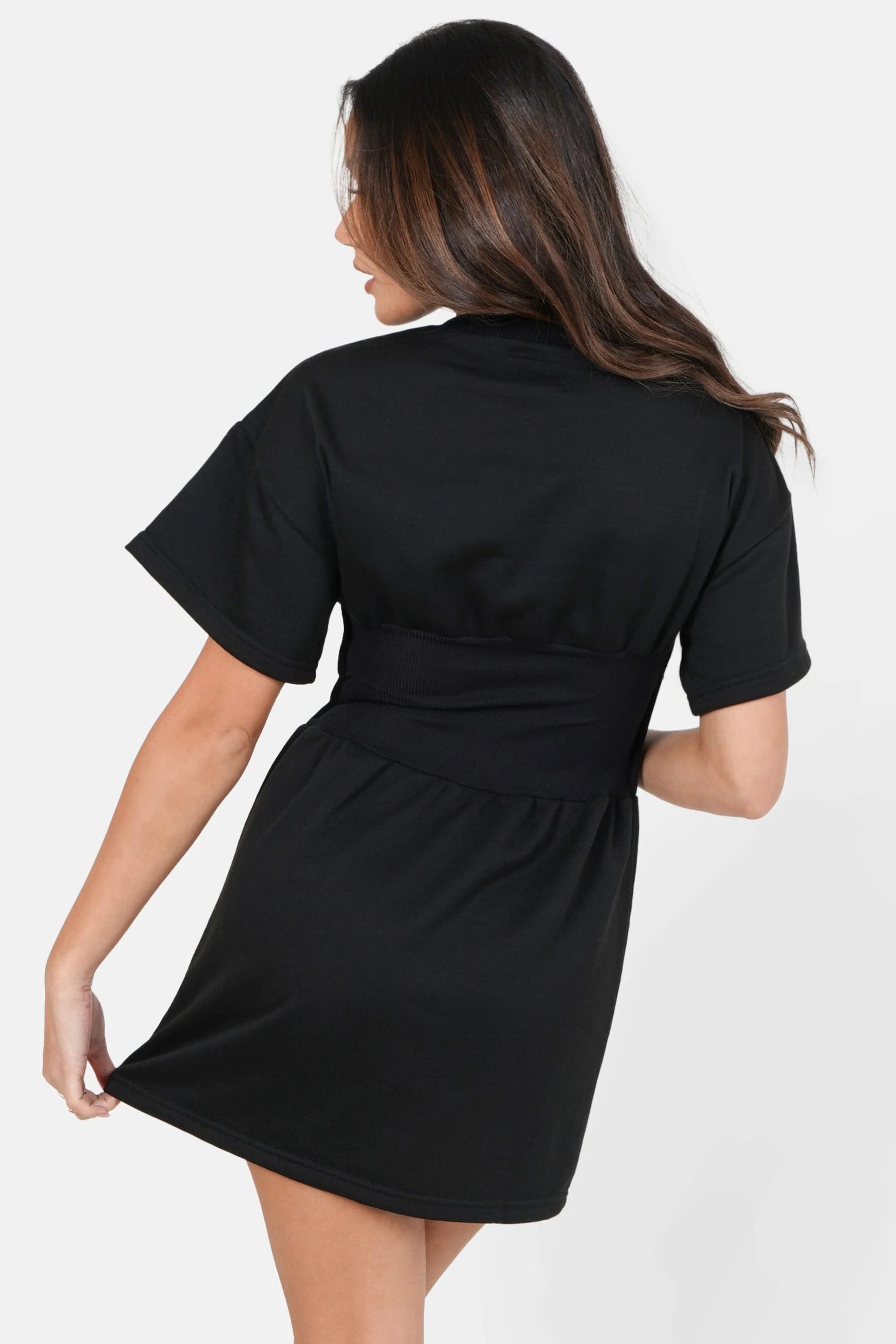 Robe t-shirt corset Noir - Image 5