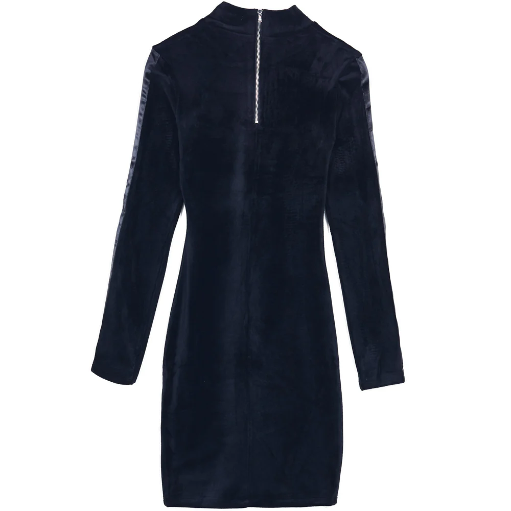 Robe velours bandes noir - Image 5