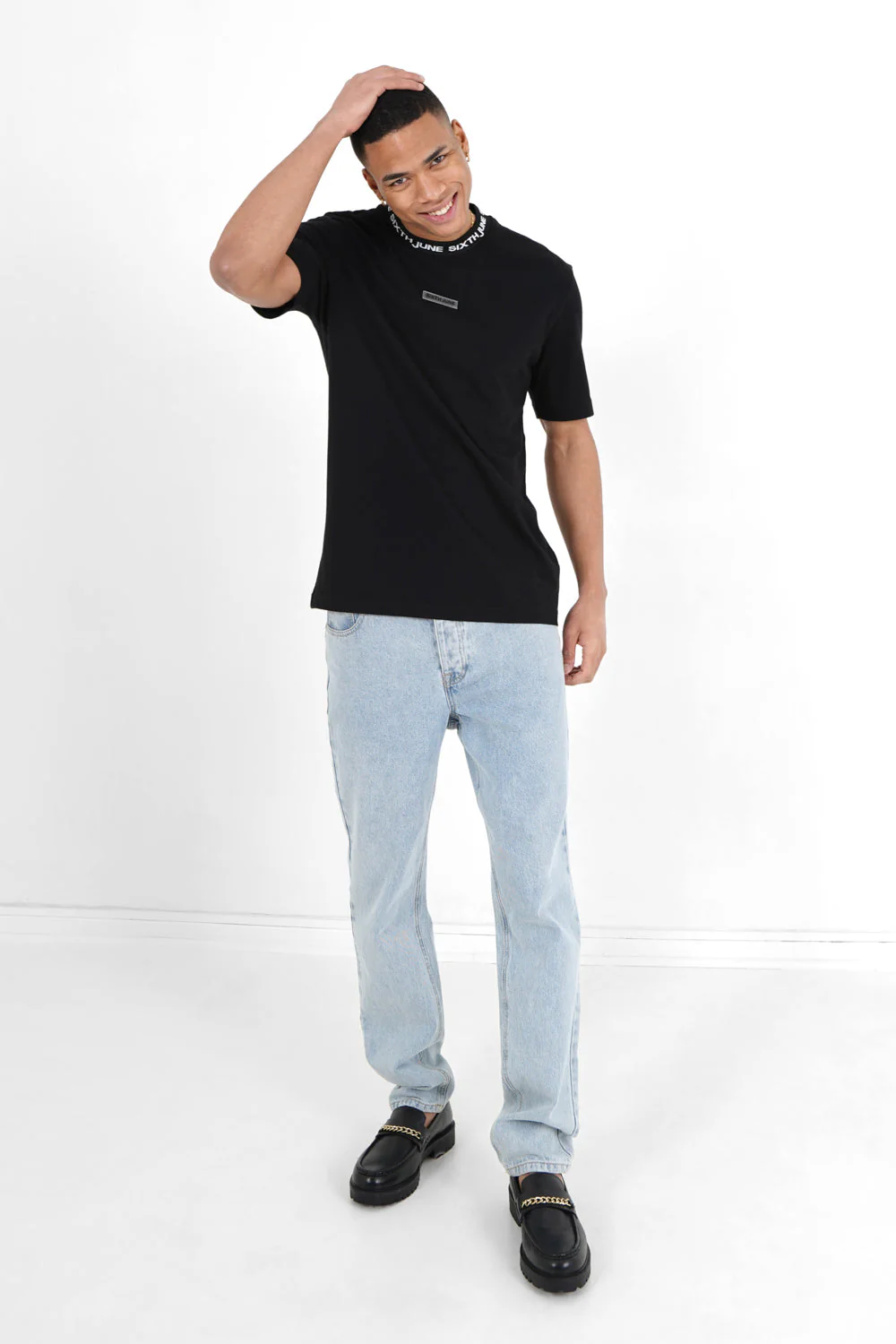 T-shirt col signature Noir - Image 2