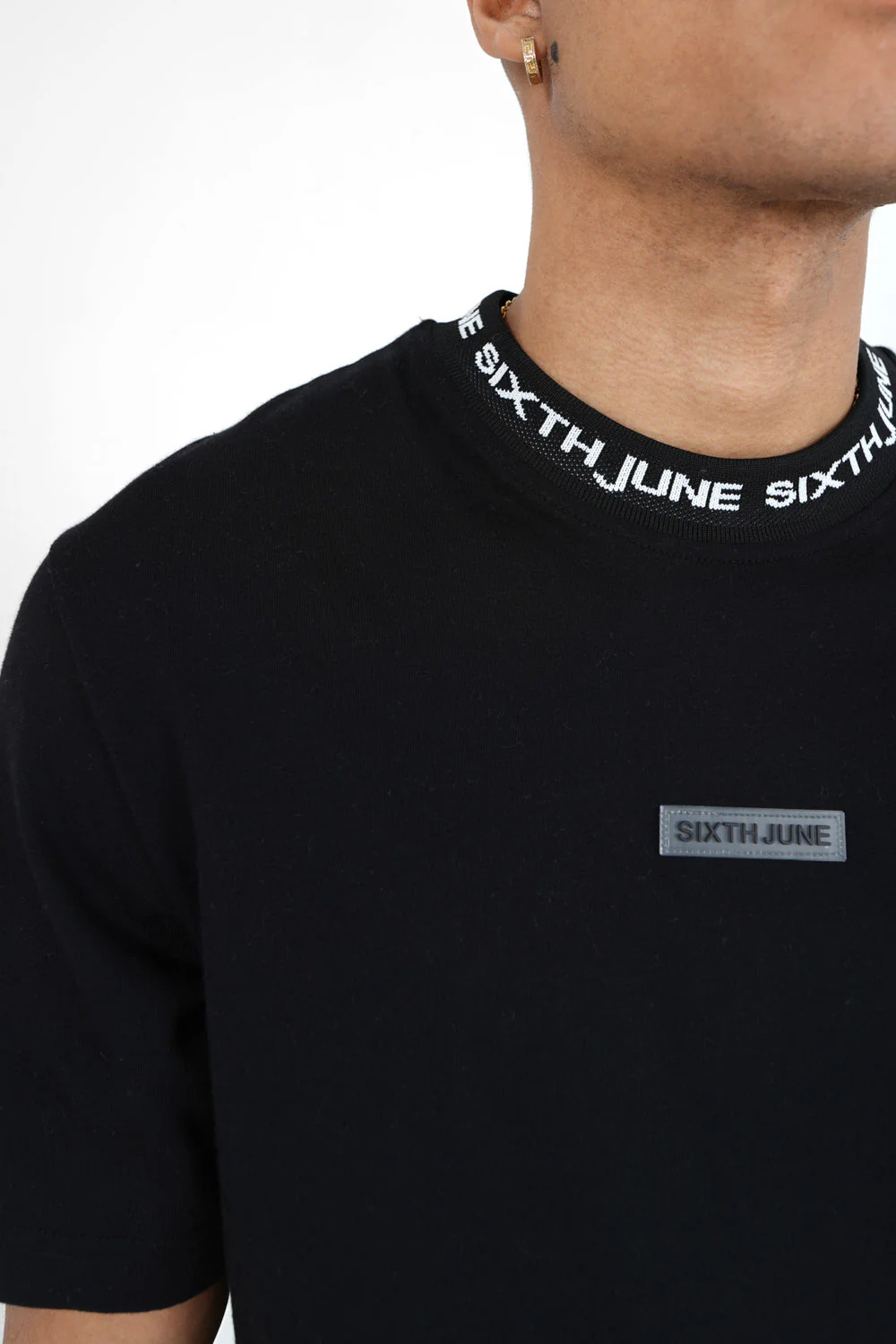 T-shirt col signature Noir - Image 3