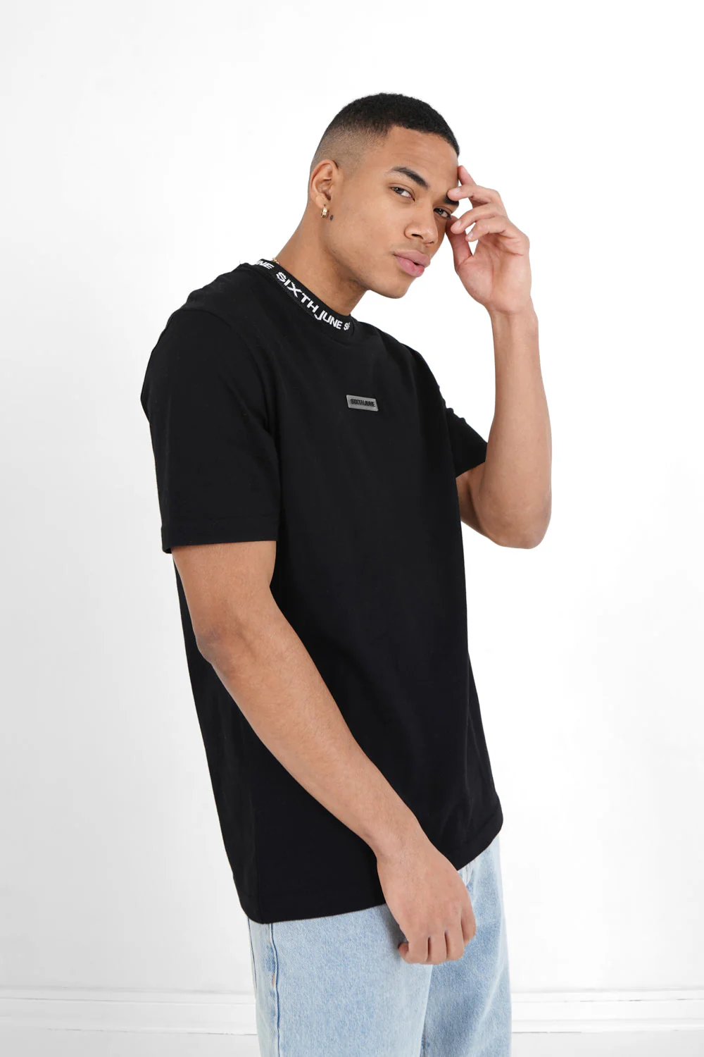 T-shirt col signature Noir - Image 4