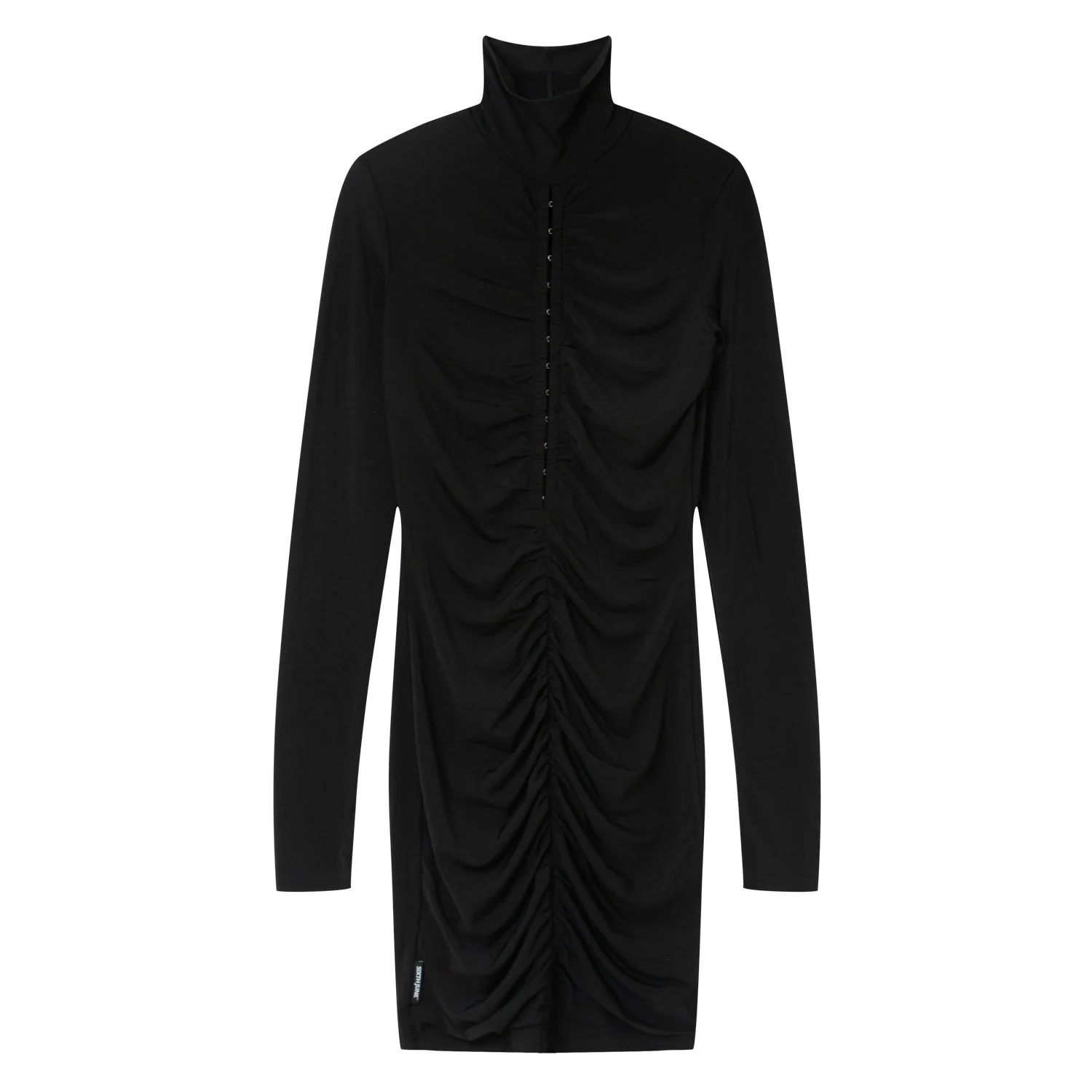 Robe agrafes manches longues Noir - Image 7