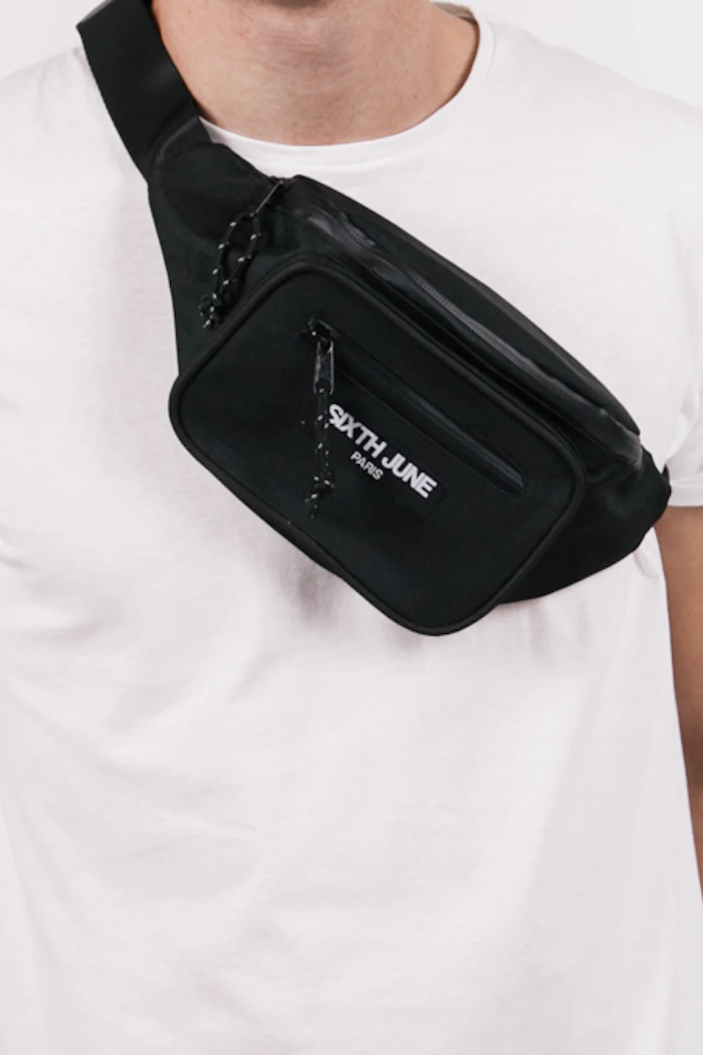 Sac banane deux poches logo noir - Image 2