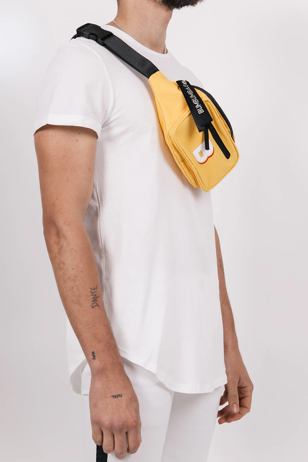 Sac banane logo double zips jaune - Image 4