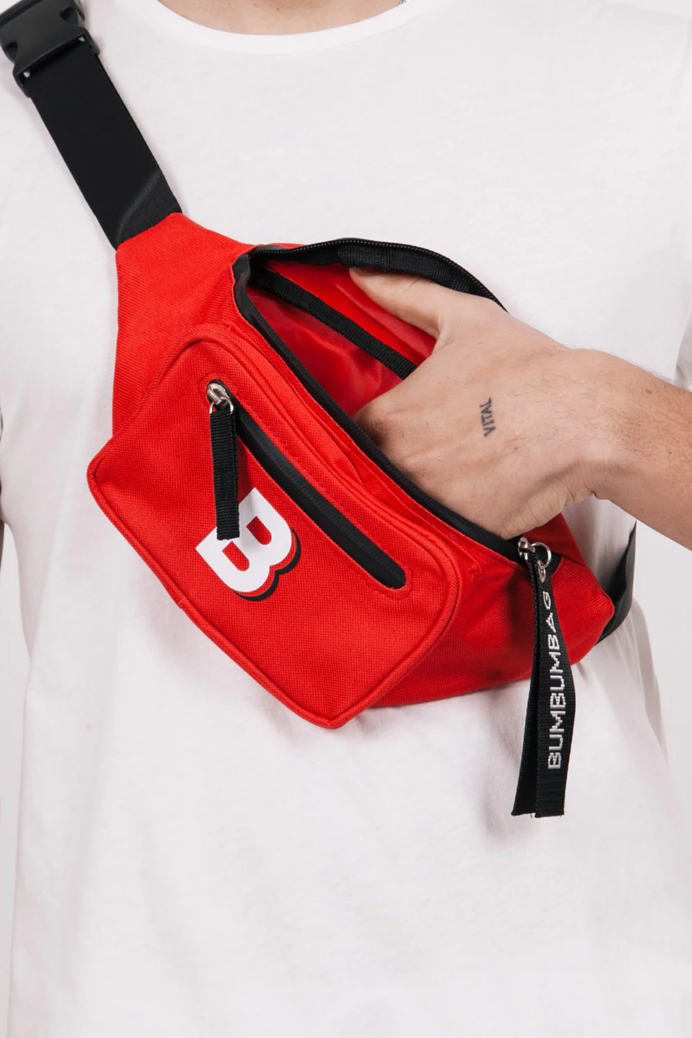 Sac banane logo double zips rouge - Image 2