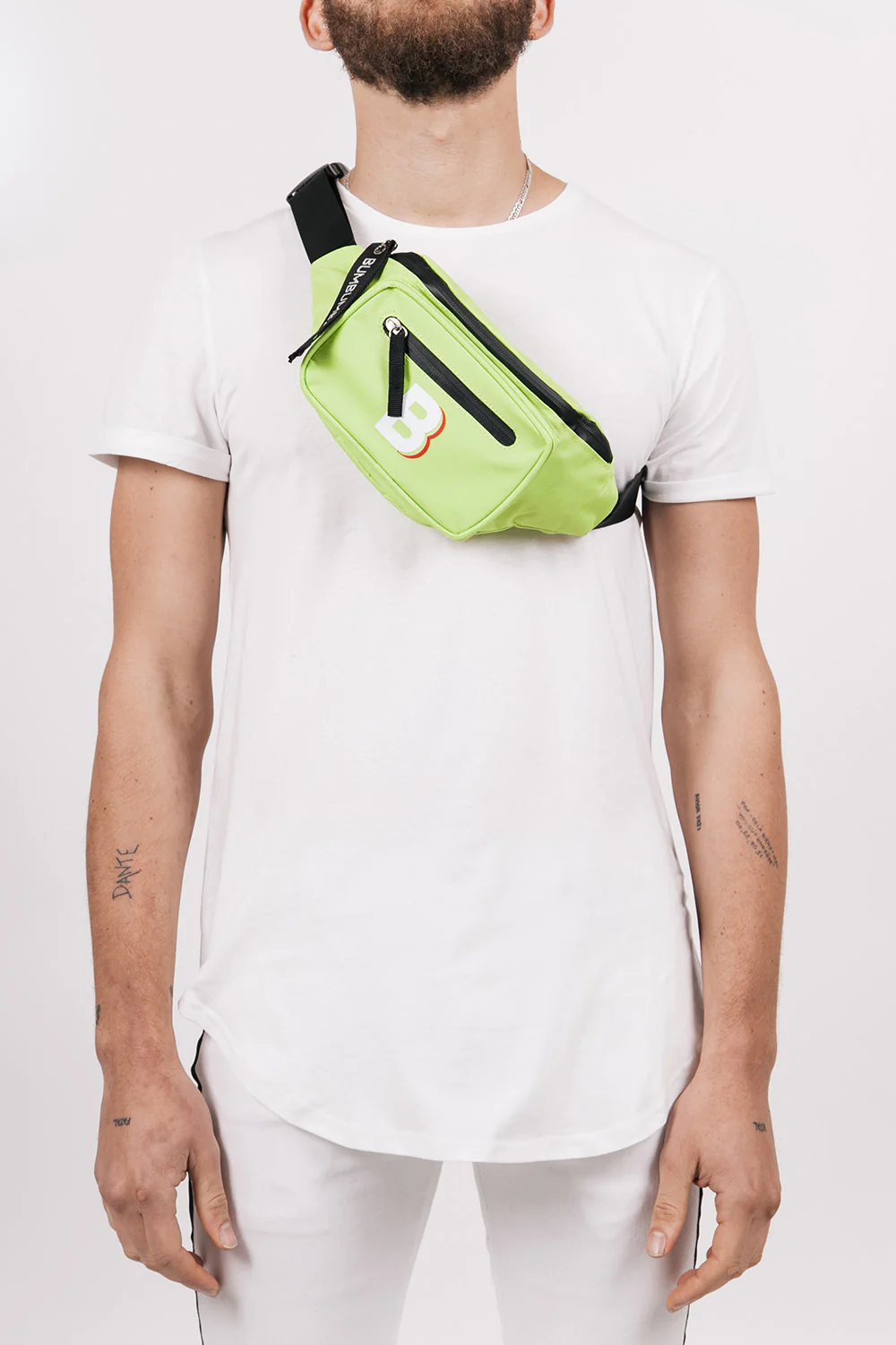 Sac banane logo double zips vert fluo - Image 3