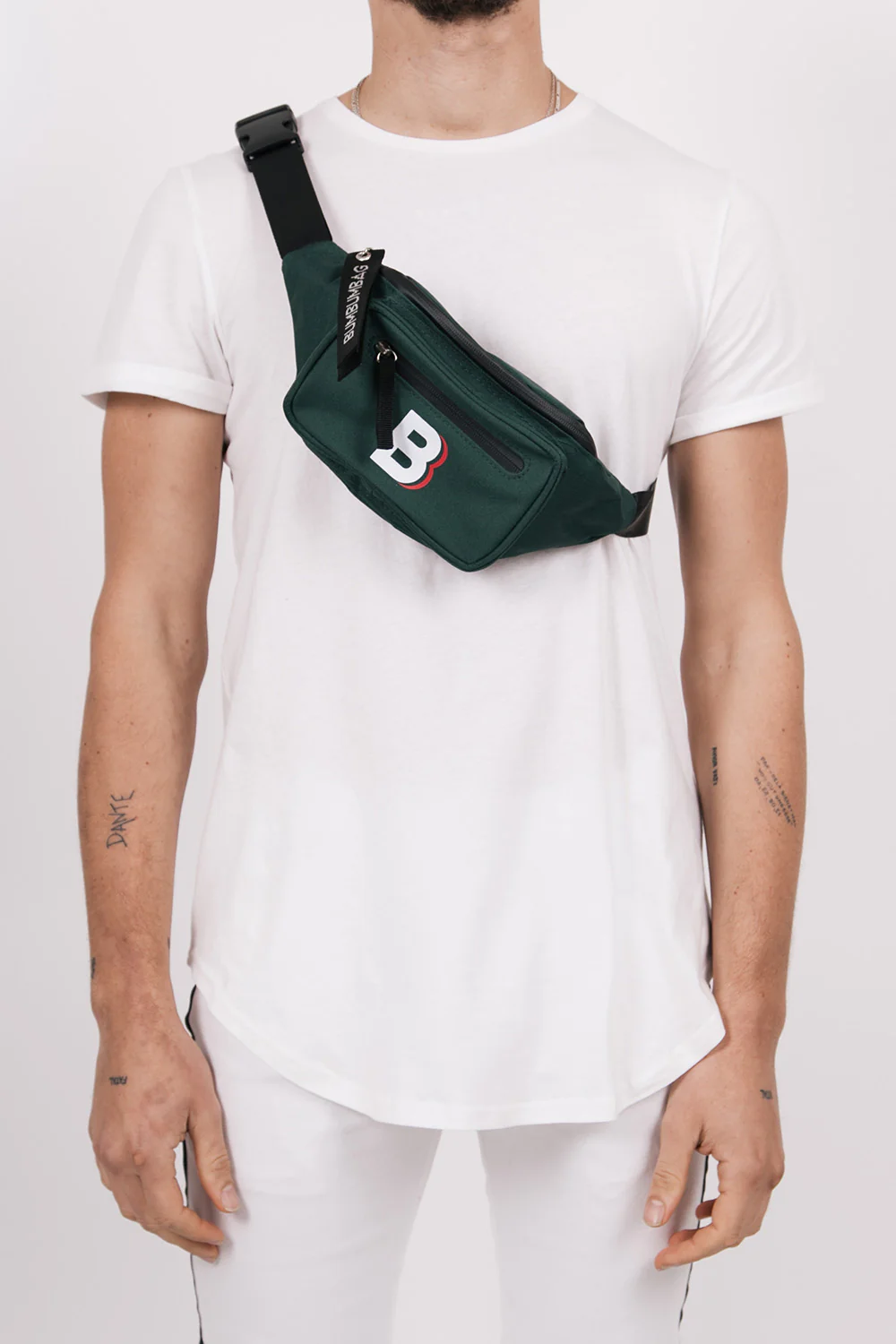 Sac banane logo double zips vert sapin - Image 3