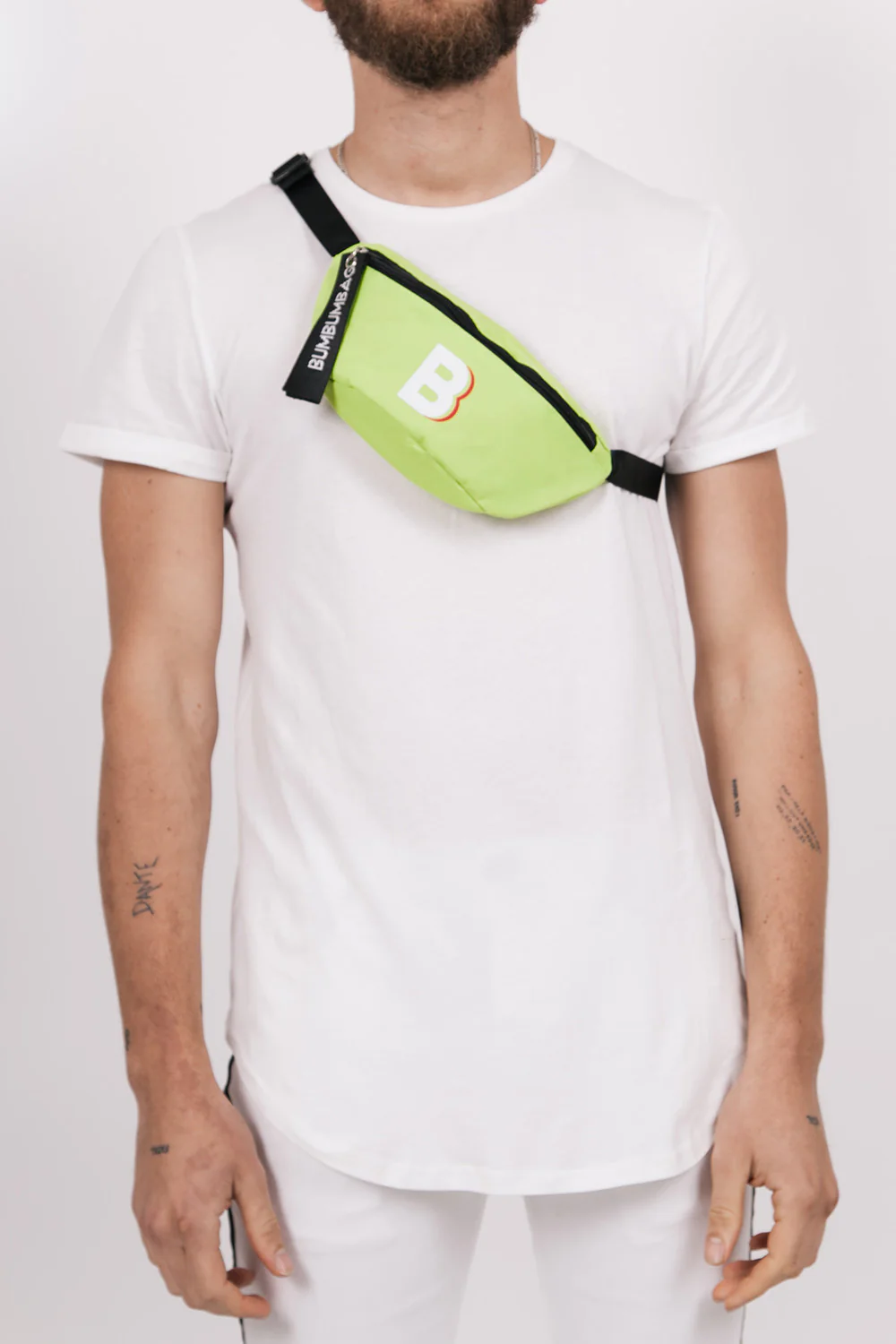 Sac banane logo zip vert fluo - Image 3