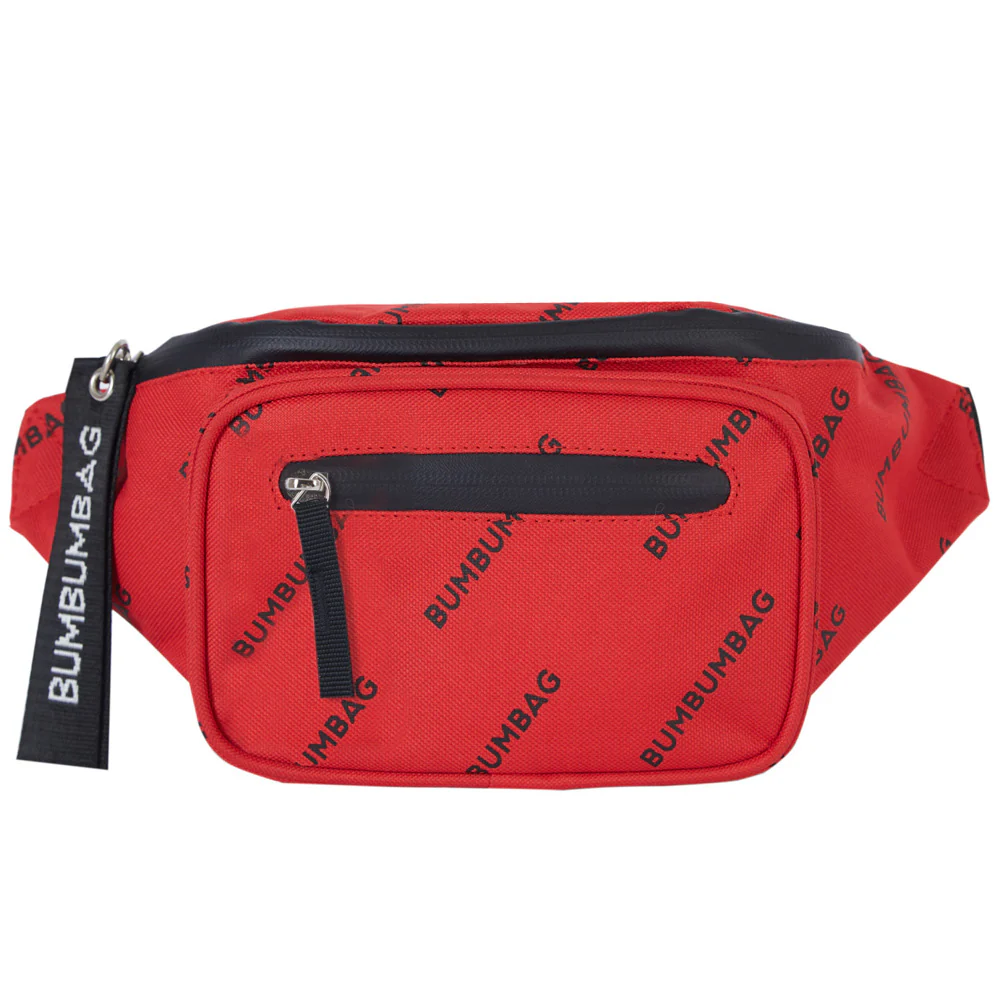 Sac banane logomania double zips rouge