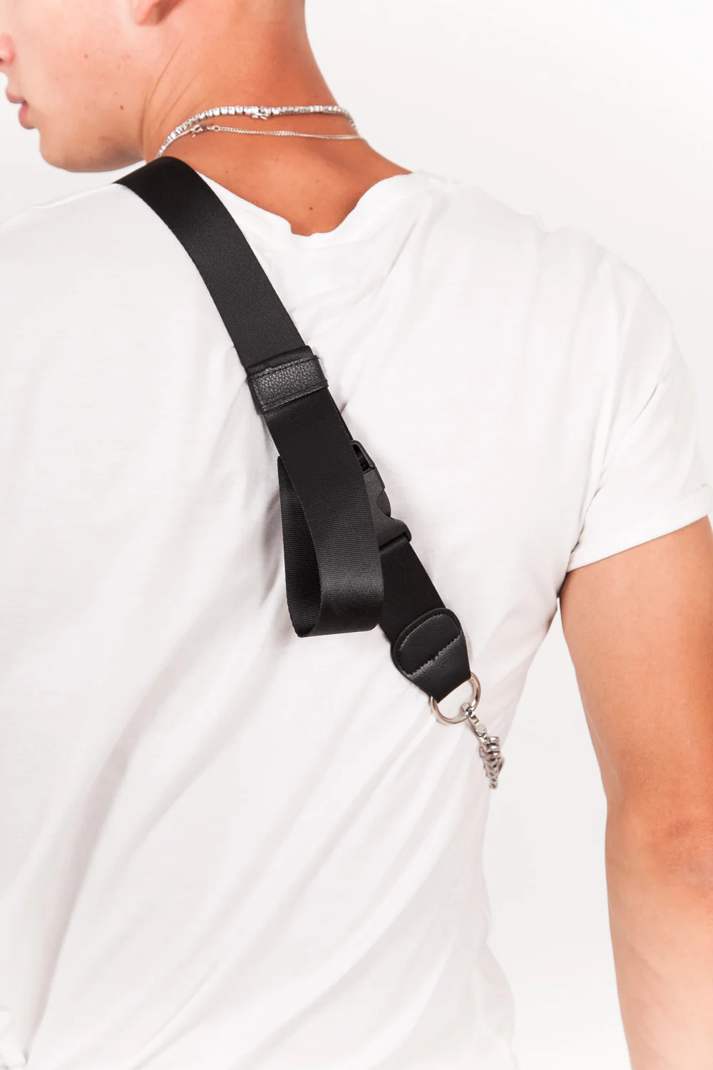 Sac banane simili cuir logo noir - Image 3