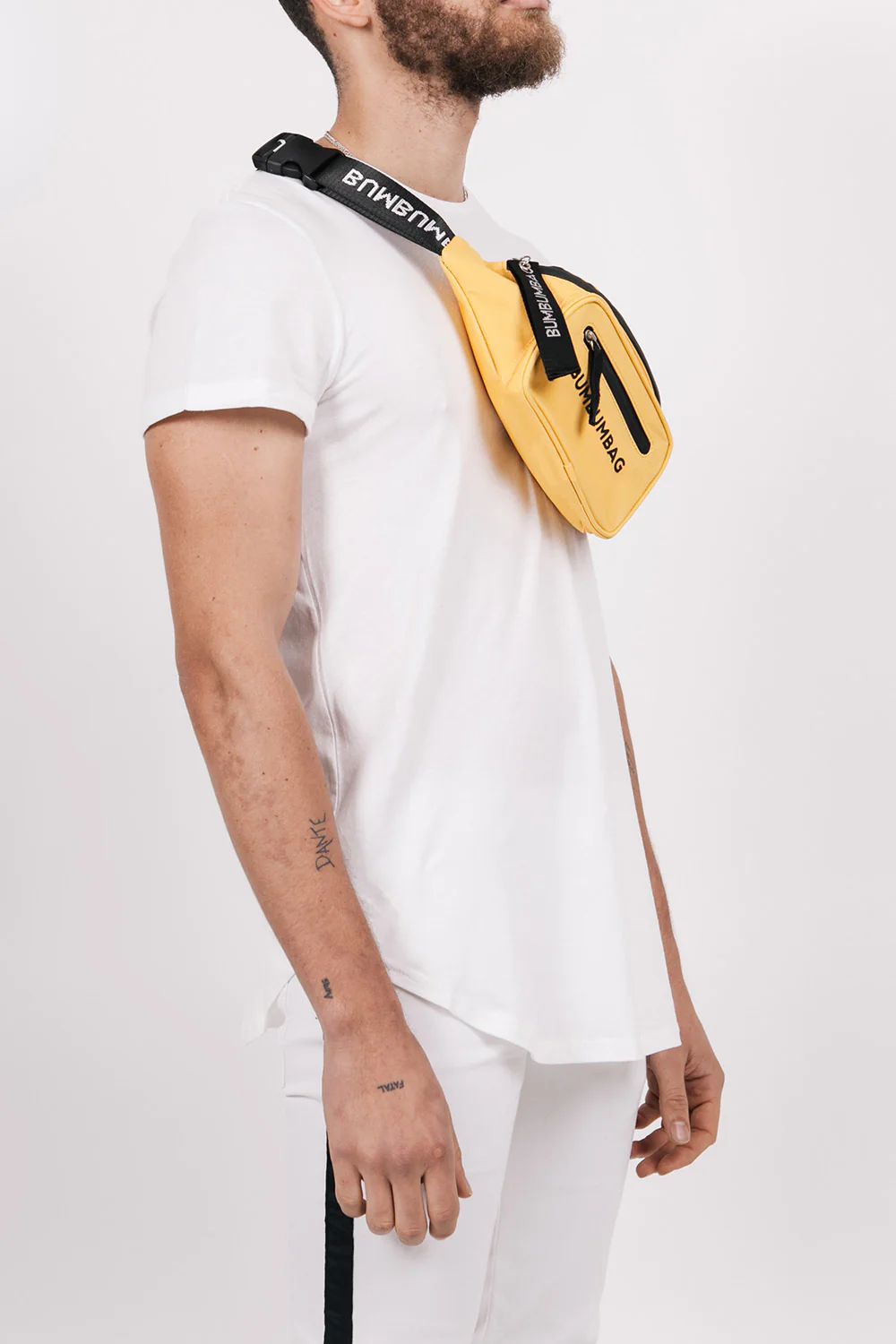 Sac banane texte double zips jaune - Image 4