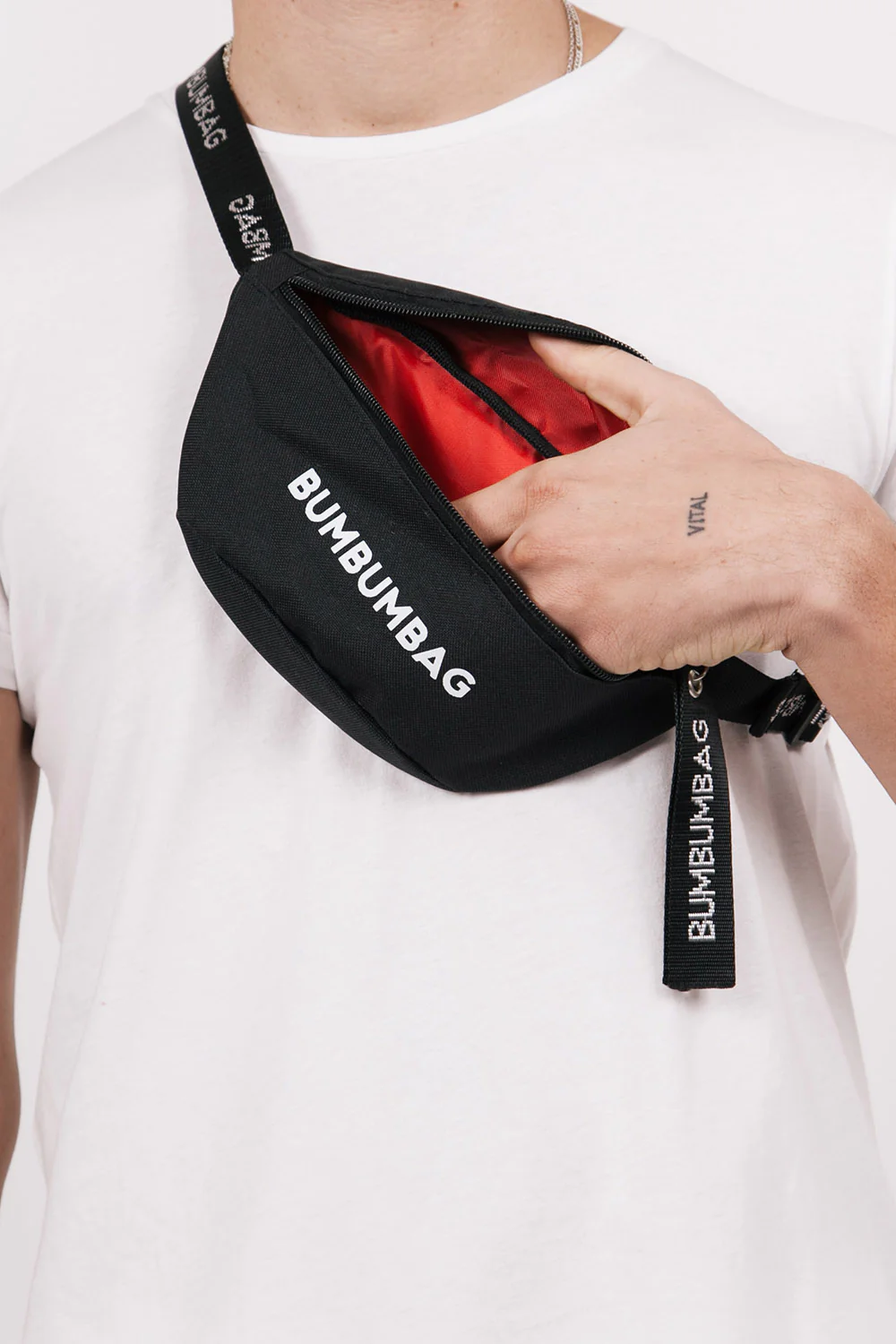 Sac banane texte zip noir - Image 2