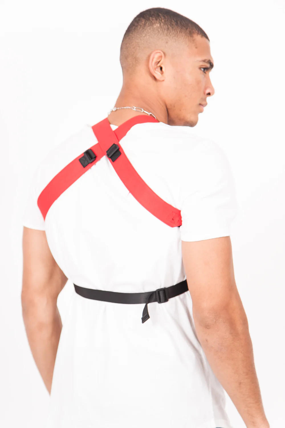 Sac poitrine multipoches texte rouge - Image 7