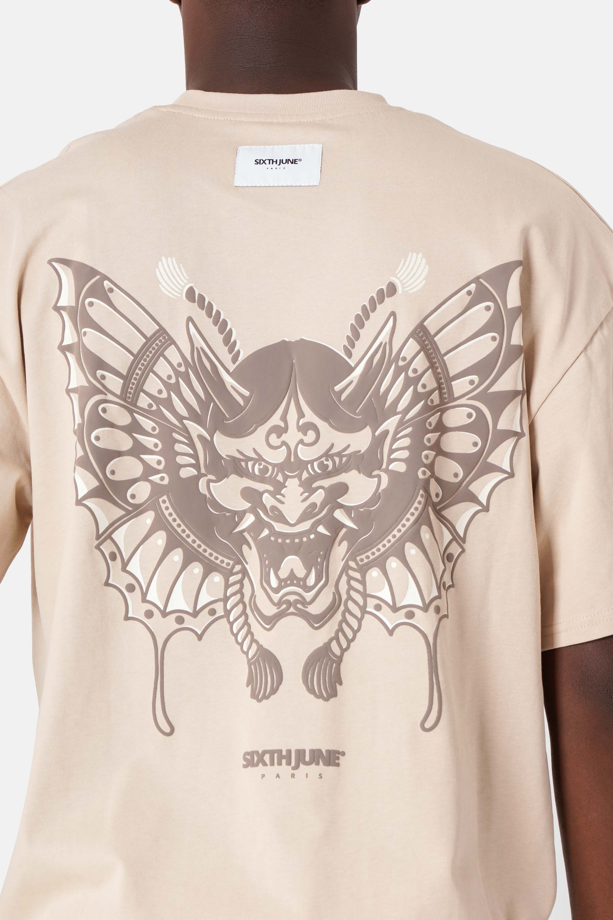 T-shirt imprimé samouraï Beige - Image 3