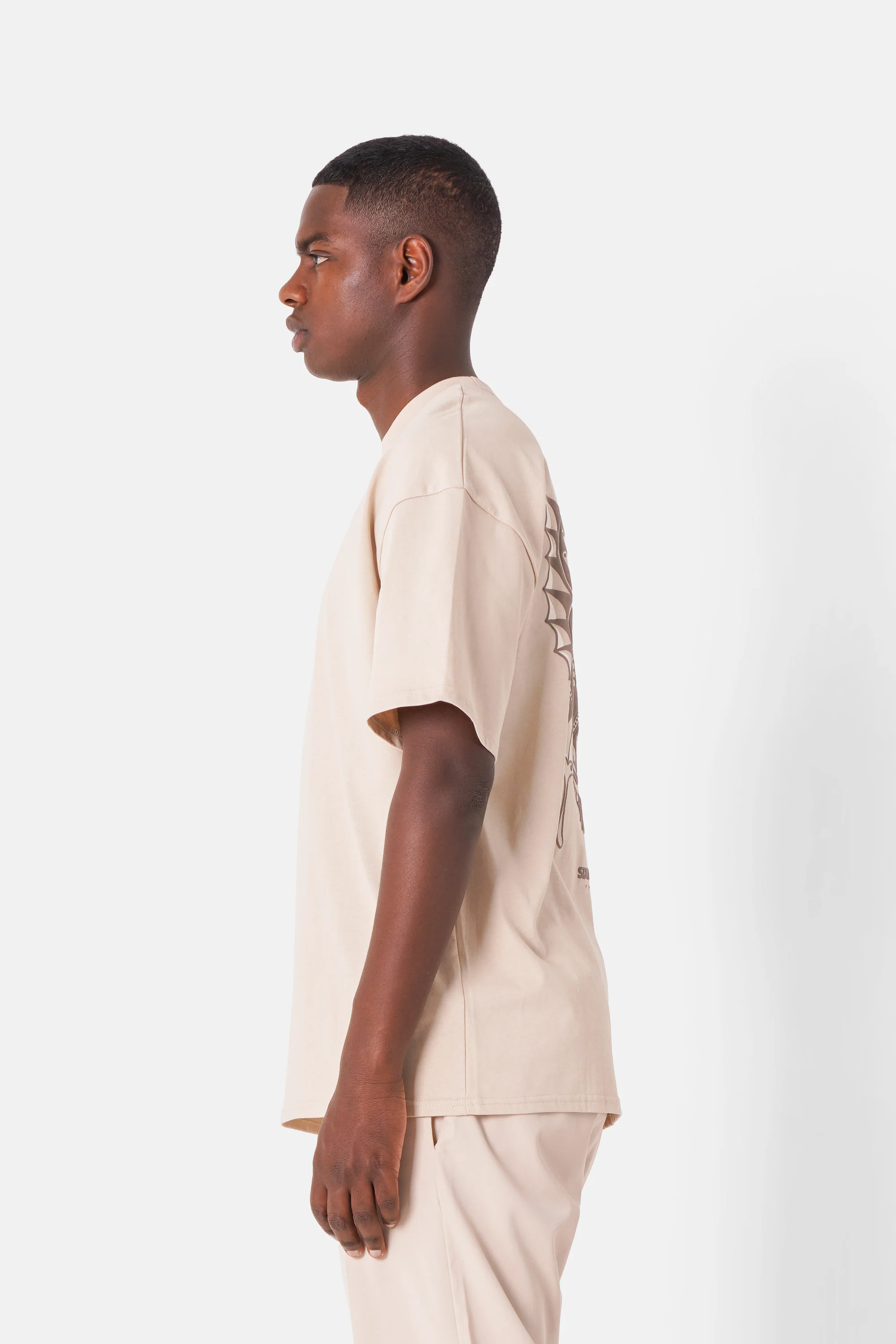 T-shirt imprimé samouraï Beige - Image 4