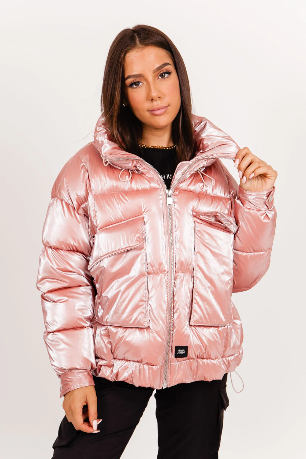 Doudoune oversize nacrée rose - Image 2