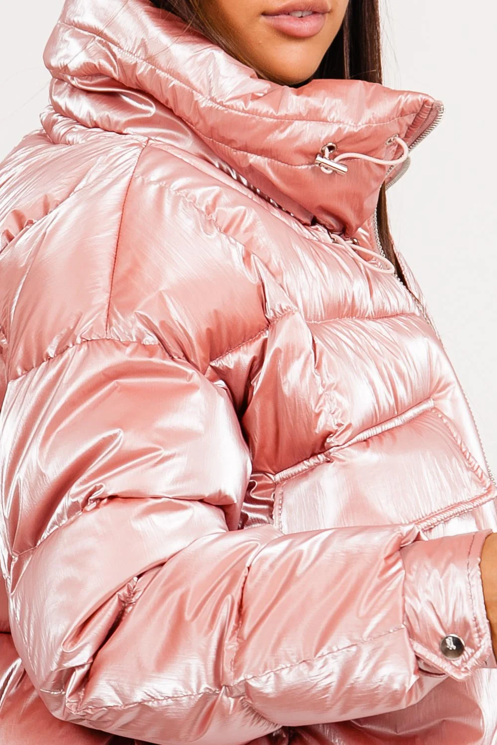 Doudoune oversize nacrée rose - Image 3