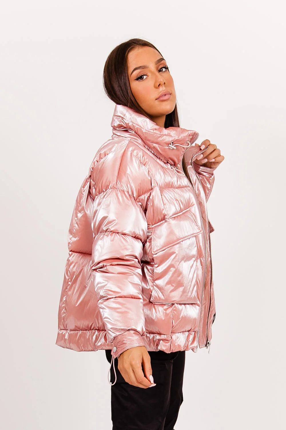 Doudoune oversize nacrée rose - Image 4