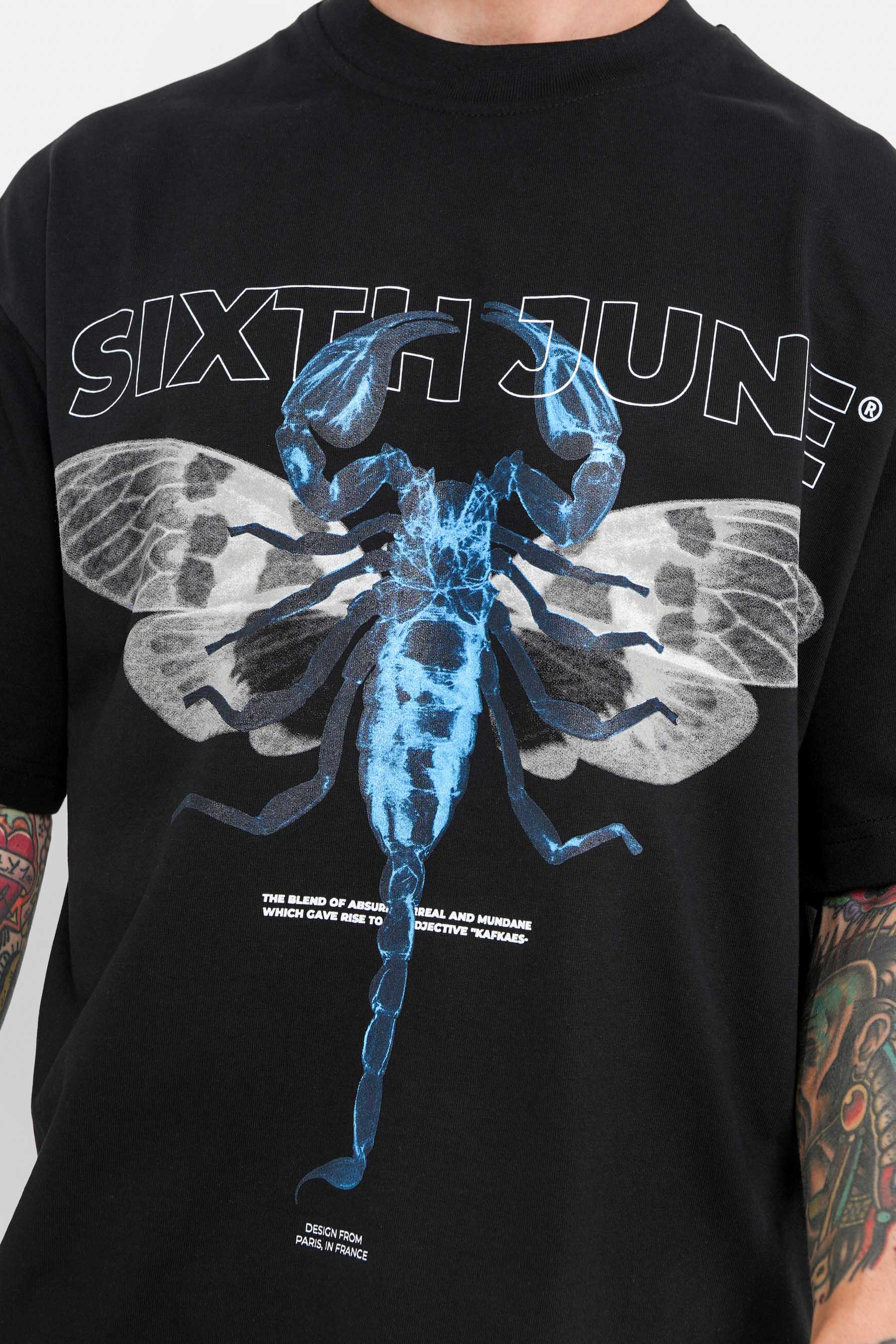 T-shirt imprimé scorpion ailes Noir - Image 3