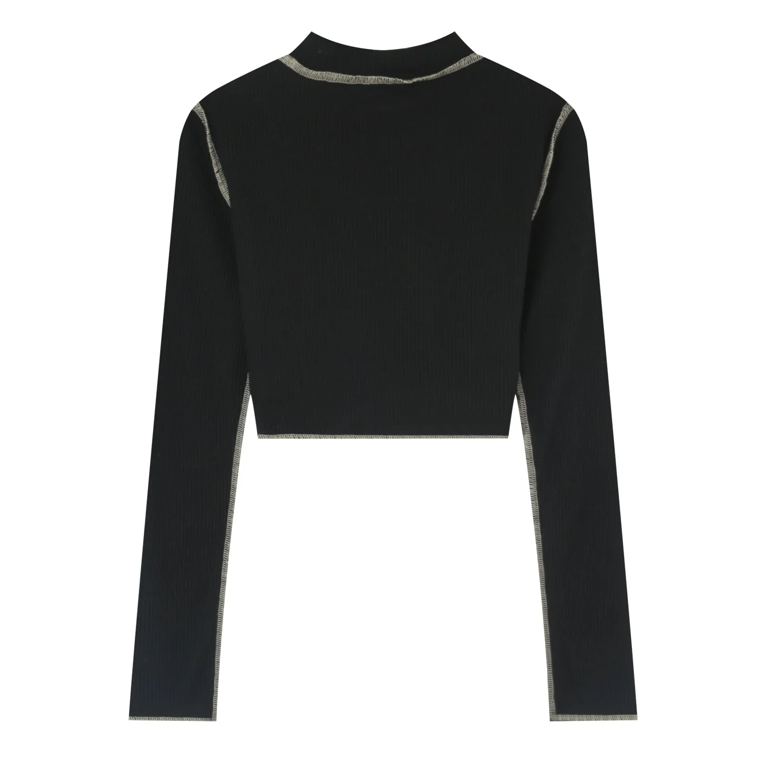 Top couture surfilée Noir - Image 7